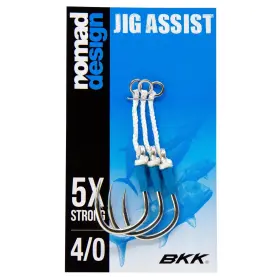 Nomad Design 351482008604 Jigging Assist Super Strong Bkk Hooks With Heavy Duty Solid Rings And Assist