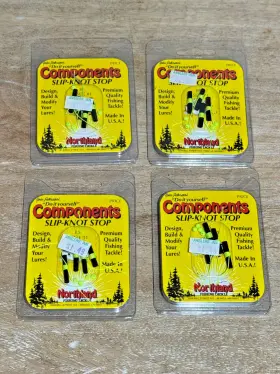 Northland 084948022560 Lot 4 Pack 16 Pcs Vintage Fishing Tackle - Slip-knot Stop Yellow