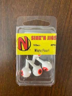 Northland 084948721074 Tackle Sink N Jigs Hook 1/2 Oz 4 Pack White Pearl - M4
