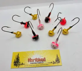 Northland Lsj5-108 10 Bulk Stand-up Lip Stick Jigs Power Heads Nos Out Of Package Northland Lsj5-108 10 Bulk Stand-up Lip Stick Jigs Power Heads Nos Out Of Package