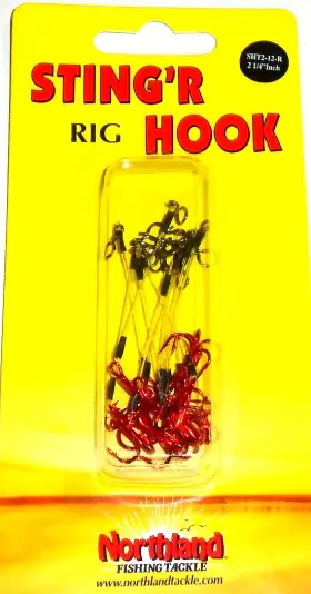 Northland Sht2-12-r 2.25 Inch Tackle Sting R Rig Red Hooks Package Of 12 Northland Sht2-12-r 2.25 Inch Tackle Sting R Rig Red Hooks Package Of 12