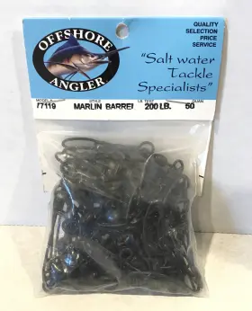 Offshore Angler 77119 Black Crane Marlin Barrel Fishing Swivels With Over Snap 200 Lb Test Qty. 50 Usa Offshore Angler 77119 Black Crane Marlin Barrel Fishing Swivels With Over Snap 200 Lb Test Qty. 50 Usa