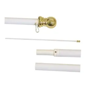 Online Stores Inc. Walls-1 White Aluminum Spinner Flagpole 6-feet