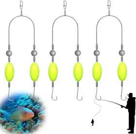 Onrsv Fxyg-022 3pcs Double-hook Reverse Bottom Rig Single Line Double Fishing Hooks For Freshw Onrsv Fxyg-022 3pcs Double-hook Reverse Bottom Rig Single Line Double Fishing Hooks For Freshw