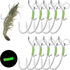 Orootl 313052671617 Live Shrimp Hook 10pcs Luminous Hooks Fishing Saltwater High Carb Orootl 313052671617 Live Shrimp Hook 10pcs Luminous Hooks Fishing Saltwater High Carb