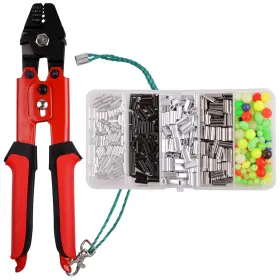 Orootl 740226082946 Fishing Crimping Tool Kit Crimp Pliers With 500pcs Black