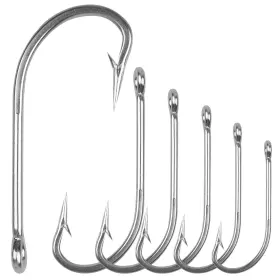 Orootl Jdys016-34007 Hook-50pcs-10/0 Stainless Steel Saltwater Fishing Hooks - 50pcs Oshaughnessy Forged Lo