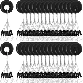 Outus 726084680456 1200 Pieces Fishing Rubber Bobber Beads Stopper 6 In 1 Black Float Sinker Stops Outus 726084680456 1200 Pieces Fishing Rubber Bobber Beads Stopper 6 In 1 Black Float Sinker Stops
