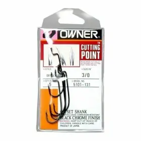 Owner 054831000562 5101-131 Offset Shank Worm Hook Size 3/0 Fishing 5-pk Black Chrome Finish Owner 054831000562 5101-131 Offset Shank Worm Hook Size 3/0 Fishing 5-pk Black Chrome Finish