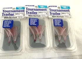 Owner 054831008919 3 New Packs Hooks Size 4 Tournament Feather Trailer Treble Hook Lot