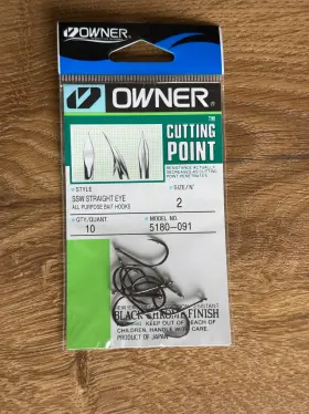 Owner 054831090334 5180-091 Ssw Straight Eye Fishing Hooks 10 Pack Brand New Unopened