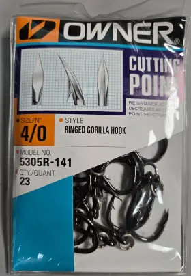 Owner 054831093762 Ringed Gorilla Live Bait Hook - Size 4/0 Pro Pack 23 Hooks Owner 054831093762 Ringed Gorilla Live Bait Hook - Size 4/0 Pro Pack 23 Hooks