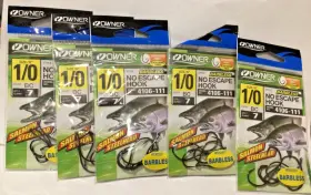 Owner 4106-111 5 Pkgs Single Barbless