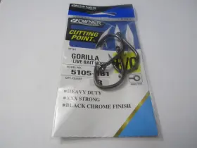 Owner 5101-161 3 5105-161 Gorilla 6/0 Live Bait Hooks Xxx Strong Heavy Duty Pack Of