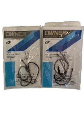 Owner 5114-141 5114 Mutu Light Circle Fishing Hooks 2 Packs 9 Total Size 4 Japan