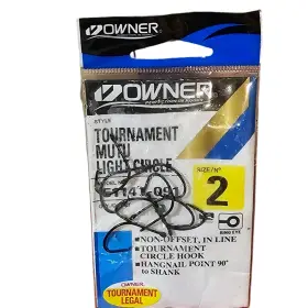 Owner 5114t-091 #5114-091 Mutu Light Circle Hooks Size 2-1pk Of 8pcs-brand New