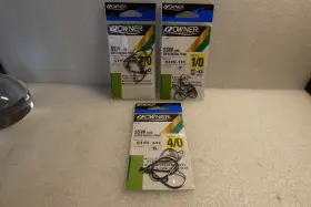 Owner 5115-091 3 Packs Ssw Black Chrome Finish All Purpose Bait Hook Size 1/0 2/0 4/0