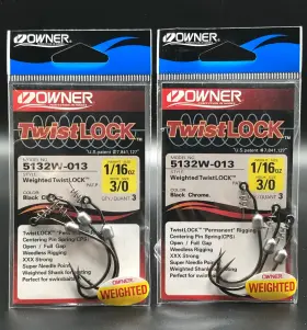 Owner 5132w-013 2 Packs 3/0 Twist Lock Weighted 1/16 Oz Fishing Hooks Owner 5132w-013 2 Packs 3/0 Twist Lock Weighted 1/16 Oz Fishing Hooks