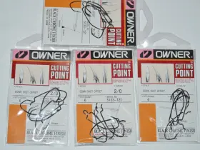 Owner 5133-121 4 Packs Cutting Point Hook Down Shot Offset Size 2/0 Black Owner 5133-121 4 Packs Cutting Point Hook Down Shot Offset Size 2/0 Black