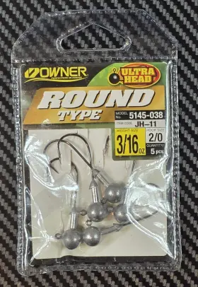 Owner 5145-038 Jh-11 Ultrahead Round 2/0 Jig Hook 3/16-ounce 5 Pack #5145-038 Owner 5145-038 Jh-11 Ultrahead Round 2/0 Jig Hook 3/16-ounce 5 Pack #5145-038