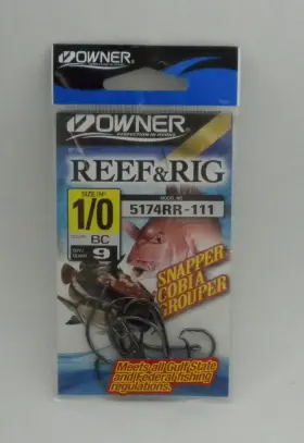 Owner 5174rr-111 Reef Rig Circle Hook Inline 2x Strong Black Chrome Size 1/0 9ct Owner 5174rr-111 Reef Rig Circle Hook Inline 2x Strong Black Chrome Size 1/0 9ct