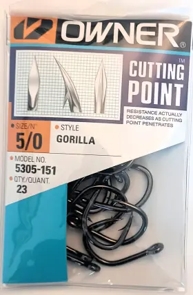 Owner 5305-151 One 1 Pack Of Gorilla Live Bait Fish Hooks Size 5/0 - Item Owner 5305-151 One 1 Pack Of Gorilla Live Bait Fish Hooks Size 5/0 - Item