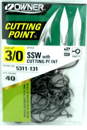 Owner 5311-131 Ssw Fishing Hooks Size 3/0 40 Ct Cutting Point Salmon Steelhead Owner 5311-131 Ssw Fishing Hooks Size 3/0 40 Ct Cutting Point Salmon Steelhead