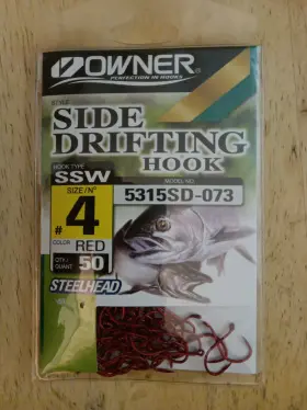 Owner 5315sd-073 Red Side Drifting Ssw Steelhead Hooks Size 4 50 New Owner 5315sd-073 Red Side Drifting Ssw Steelhead Hooks Size 4 50 New