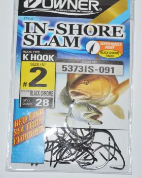 Owner 5373is-091 In-shore Slam Size 2 K Hooks Value Pack Flounder Redfish Etc