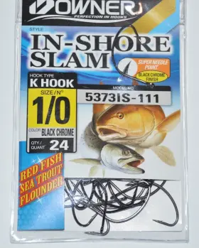 Owner 5373is-111 In-shore Slam Size 1/0 K Hooks Value Pack Flounder Redfish Etc