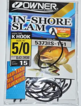 Owner 5373is-151 In-shore Slam Size 5/0 K Hooks Value Pack Flounder Redfish Etc