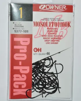 Owner 5377-101 Drop Shot Wacky Minnow Mosquito Nose Hook Size 1 Pro-pack