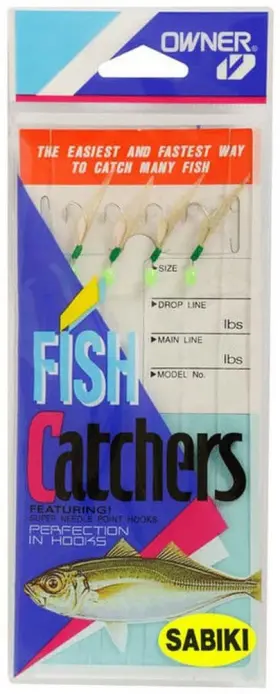 Owner 5524-054 Sabiki Silver Rainbow Skin Size 6 Bait Catcher Rig 4 Per Pack - Owner 5524-054 Sabiki Silver Rainbow Skin Size 6 Bait Catcher Rig 4 Per Pack -