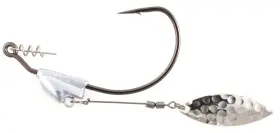 Owner American 054831010820 Flashy Swimmer Hook With Cps 2 Per Pack 5/0 1/4-ounce Black Chrome 5188