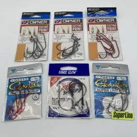 Owner Gamakatsu Eagle Claw 54313 Fishing Hooks Lot 3/0 2/0 4/0 Wide Gap Needle Point Owner Gamakatsu Eagle Claw 54313 Fishing Hooks Lot 3/0 2/0 4/0 Wide Gap Needle Point