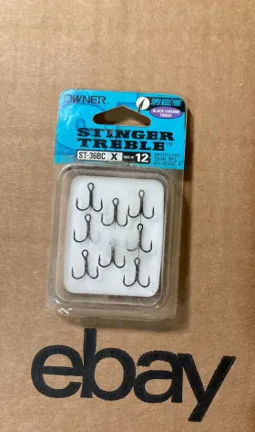 Owner St-36bc Stinger Treble Fishing Hooks St-36bcx Size 12 8pk Nip