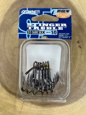 Owner St-56 Stinger Treble Hook 3x 6pk. Bass Fishing New Free Shipping Nwt Owner St-56 Stinger Treble Hook 3x 6pk. Bass Fishing New Free Shipping Nwt