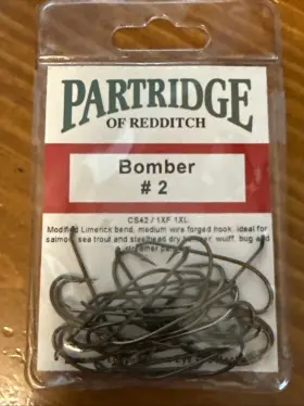 Partridge 847949000339 Of Redditch Cs42 Bomber Fly Tying Hooks Sz 2 Qty 25