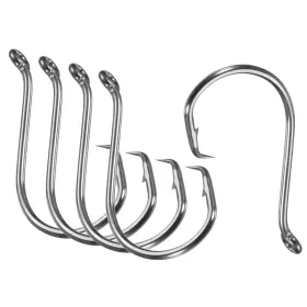 Patikil Pta220623tt0695 Carbon Steel Fishing Circle Hooks With Barbs For Freshwater Saltwater Fish Patikil Pta220623tt0695 Carbon Steel Fishing Circle Hooks With Barbs For Freshwater Saltwater Fish