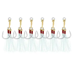 Patikil Ptf240324tt000335 Double Assist Jigging Hook Kit With Glow Tassel For Slow Pitch Jigs Lures Patikil Ptf240324tt000335 Double Assist Jigging Hook Kit With Glow Tassel For Slow Pitch Jigs Lures