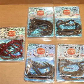 Penn P195-9/0 Lot Of 5 Reel Hooks Big Game 9/0 4x 1xp200-9/0 Eagle Claw Penn P195-9/0 Lot Of 5 Reel Hooks Big Game 9/0 4x 1xp200-9/0 Eagle Claw