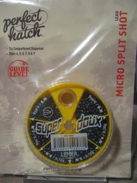 Perfect Hatch / Super Doux Ph-3-6msd Fly Fishing - Micro Lead Split Shot Dispenser Sizes 4 5 6 7 8 9