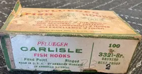 Pflueger 3321-br. Carlisle Fish Hooks Size 2 100-pack Bronzed Rust Proof Ribbed 3321-br Pflueger 3321-br. Carlisle Fish Hooks Size 2 100-pack Bronzed Rust Proof Ribbed 3321-br