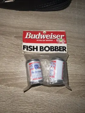 Plastilite 032413010932 Pair Of Budwieser Fish Fishing Bobbers Brand New Un-opened Rare