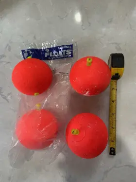 Plastilite 25srb300y 3 3 Inch Xl Foam Snap-on Bobber Qty. 4 Orange For Pike Musky Fishing Plastilite 25srb300y 3 3 Inch Xl Foam Snap-on Bobber Qty. 4 Orange For Pike Musky Fishing