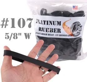 Platinum Rubber Hht-uv-blk107 Bands #107 Size Black Extra Wide 5/8 Inch Large Uv Rated 1lb
