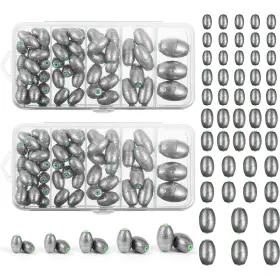 Poen Poen-ahsfi-wqio10 108 Pcs Egg Sinkers Fishing Kit Removable Oval Shape For Drop Bass Wo Poen Poen-ahsfi-wqio10 108 Pcs Egg Sinkers Fishing Kit Removable Oval Shape For Drop Bass Wo