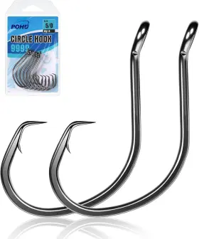 Pohu Fishing Tackle Co. Ltd 744759831521 Circle-hooks-for-catfish 4x Strong High Carbon Alloy Steel Circle Hooks