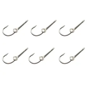 Pro Bamboo Kitchen 56884-fhhp-6 6pcs Carbon Steel Fishing Hook Hat Pin Silver Loyal Decorative Accessory Clip