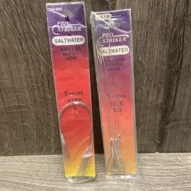Pro Striker 040468151265 Packs Saltwater Silver Hook Snells Size 1/0- 5/pack Lot Wire 4 Pro Striker 040468151265 Packs Saltwater Silver Hook Snells Size 1/0- 5/pack Lot Wire 4